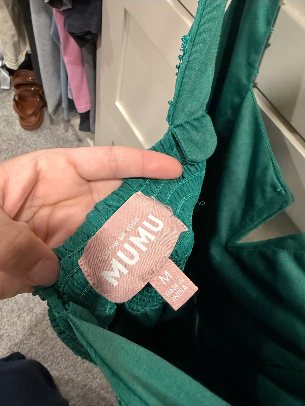 Show Me Your MuMu Emerald Green Square-Neck Belted Mini Dress - Picture 6 of 6